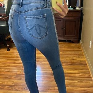 Level 99 stretch jeans with side gold strips